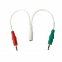 Кабель аудио сигнала Cablexpert, джек3.5 нушники + 3.5 микрофон-> джек3.5 4pin, длина 20см, белый (C