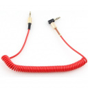 Кабель аудио (угловой) спиральный Cablexpert CCAB-02-35MMLC-1.8MR. 3.5 джек (M)/3.5 джек (M), красны
