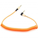 Кабель аудио (угловой) спиральный Cablexpert CCAB-02-35MMLC-1.8MO. 3.5 джек (M)/3.5 джек (M), оранже