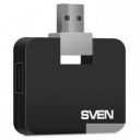 Sven HB-677 USB-концентратор, black (USB 2.0, 4 порта, без кабеля, блистер)